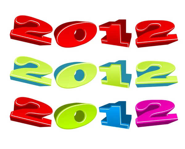 Illustrazione vettoriale dell'anno 2012 positivo — Vettoriale Stock
