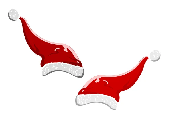 Ilustração vetorial de dois chapéus de Papai Noel —  Vetores de Stock