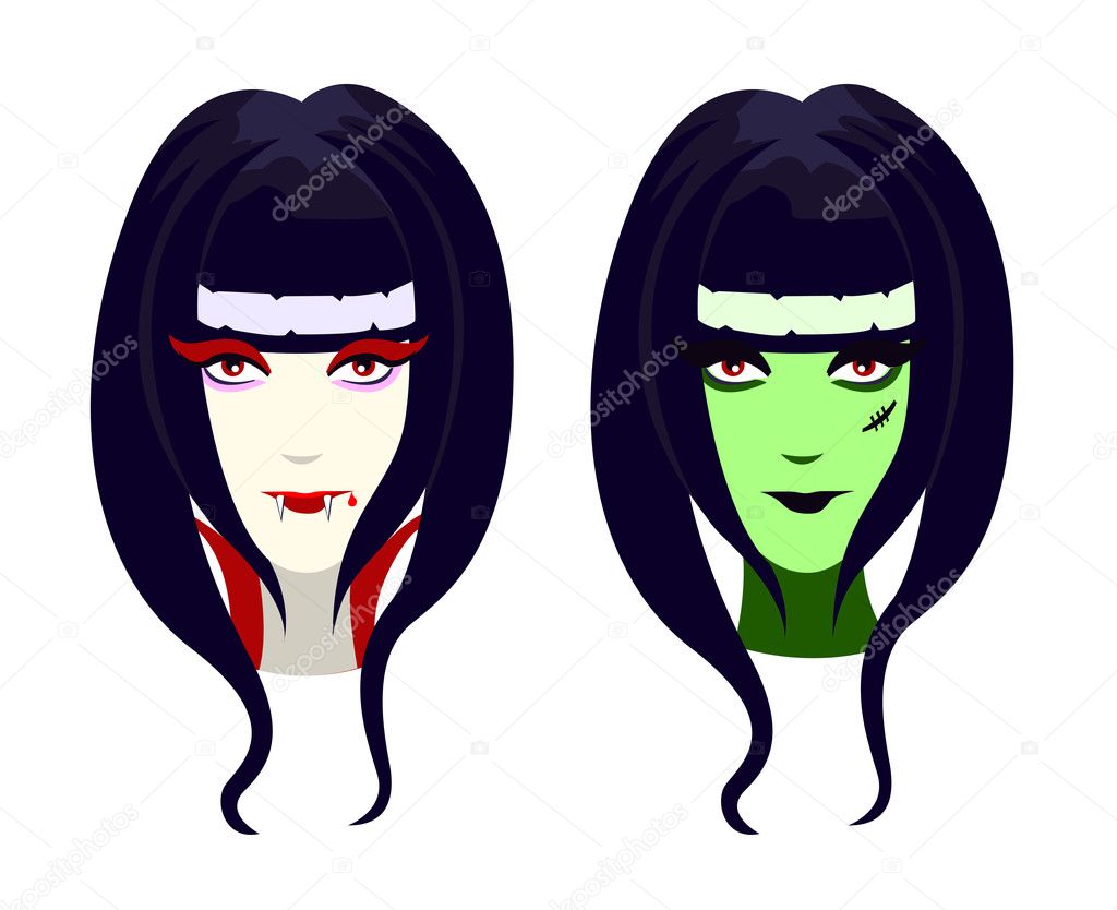 Pretty Female Vampire Cartoon Vector Character | GraphicMama