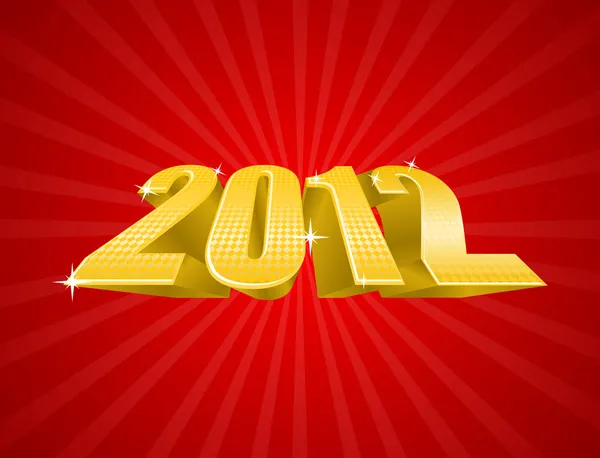 Векторная иллюстрация золотого 2012 года — стоковый вектор