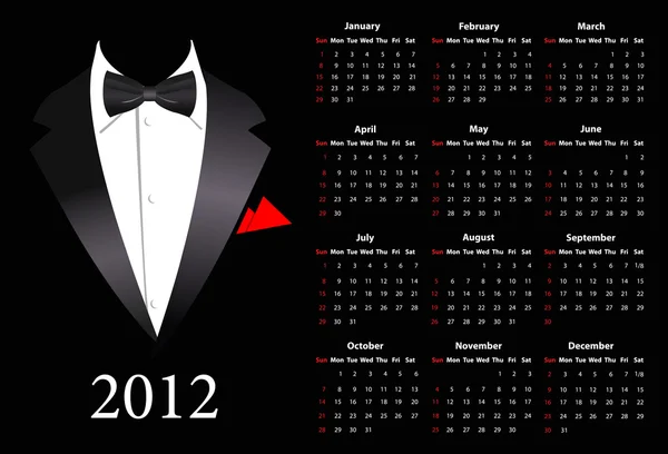 stock vector Vector American calendar 2012 with elegant suit