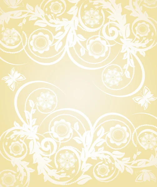 Ilustración vectorial de fondo floral abstracto con butterfli — Vector de stock