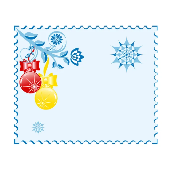 Vektor-Illustration einer Weihnachtspostkarte — Stockvektor