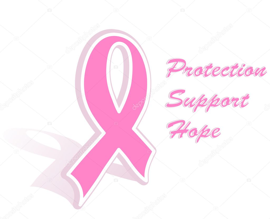 Vector illustration of a breast cancer pink ribbon