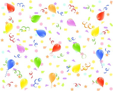 Vector illustration of a birthday background with balloons clipart