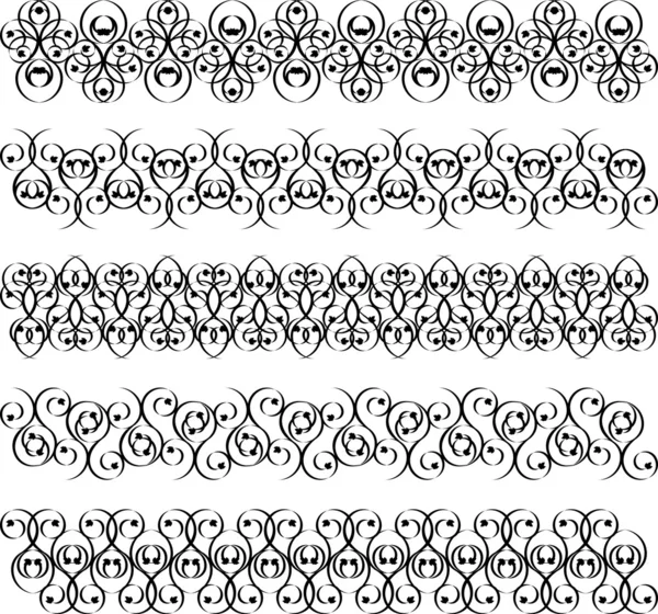 Ilustración vectorial de un conjunto de bandas de tatuaje — Vector de stock