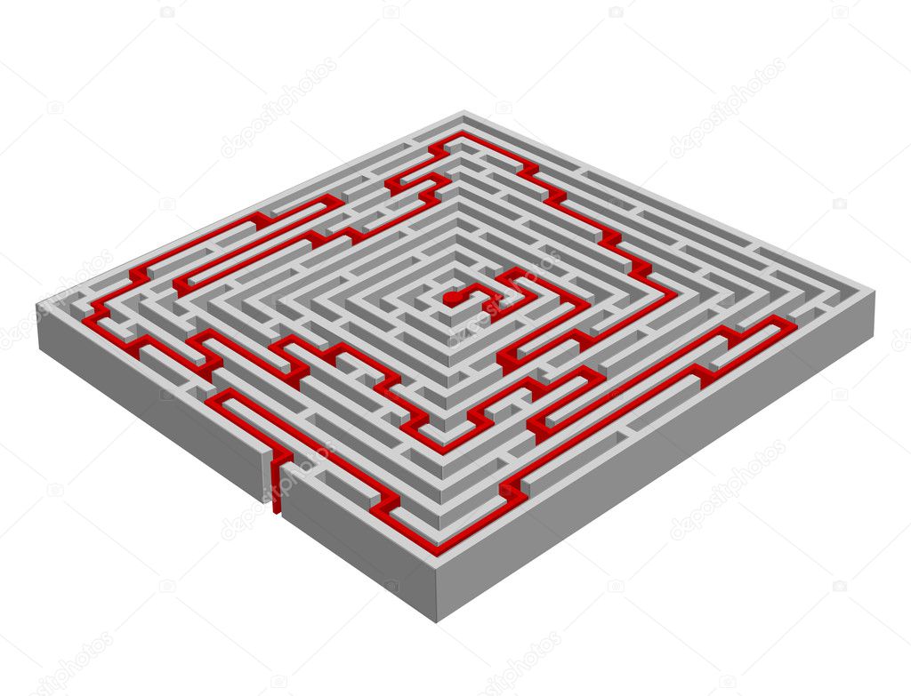 Vector illustration of a labyrinth/maze made with 3D effect