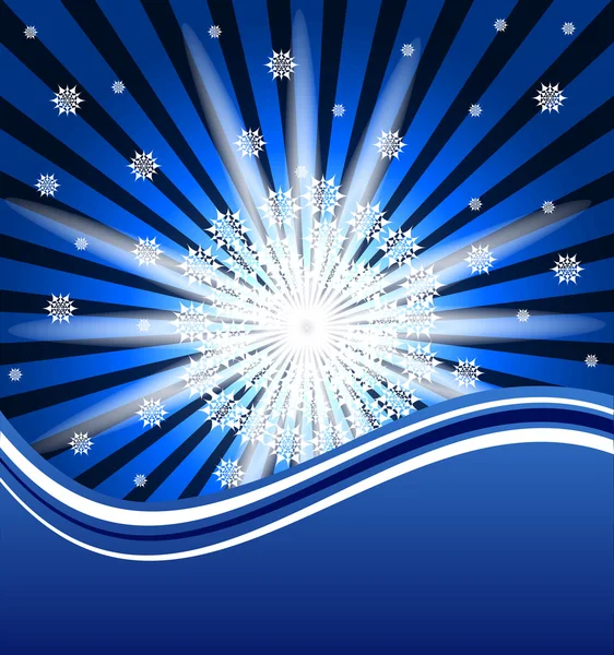 Ilustración vectorial de fondo navideño con copos de nieve — Vector de stock