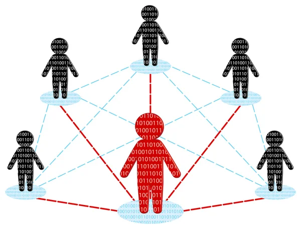 Communication en réseau. Concept de Business Team. illustration vectorielle — Image vectorielle