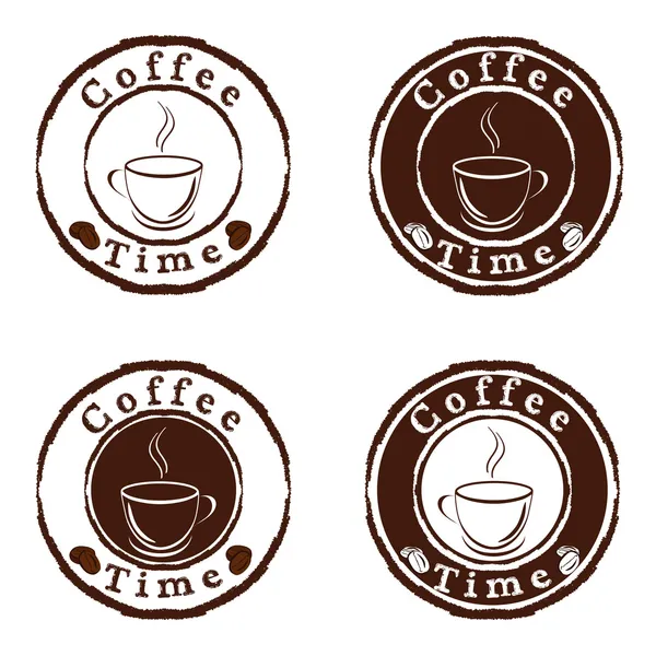 Wektor kawy czas zestaw znaczków — Wektor stockowy