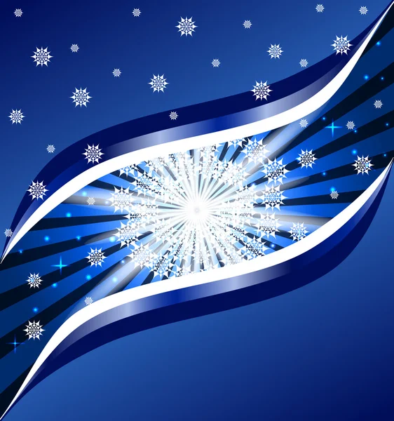 Vektor-Illustration eines weihnachtlichen Hintergrunds mit Schneeflocken — Stockvektor