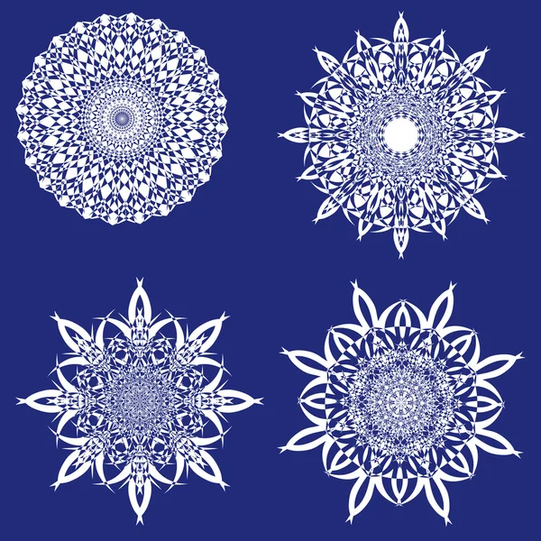 Illustrazione vettoriale di una serie di fiocchi di neve — Vettoriale Stock