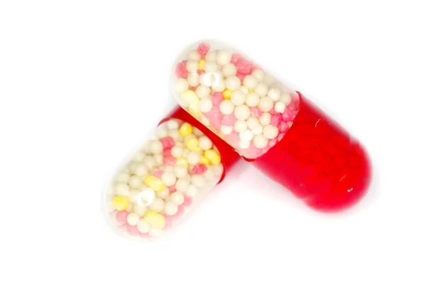 Tabletki na biały — Zdjęcie stockowe