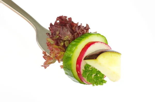 フォークの野菜 — ストック写真