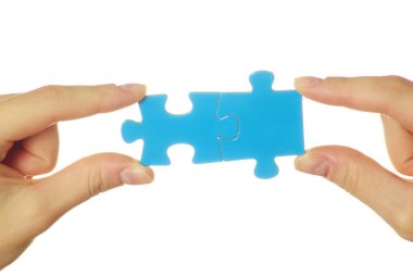 Puzzle in hand clipart