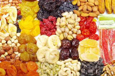 Assorted dried fruits clipart