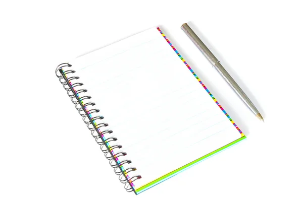 Notebook együtt toll — Stock Fotó