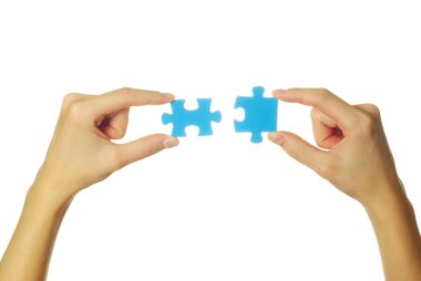 Puzzle in hand clipart