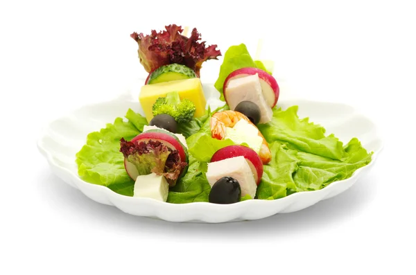 Salad di atas putih — Stok Foto