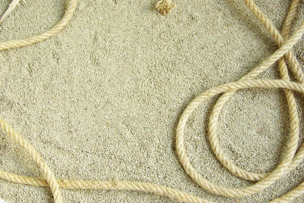 Rope on sand — Stock Photo, Image