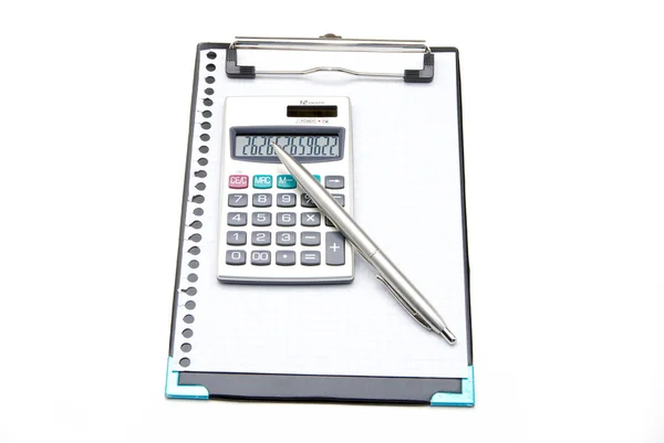 Penna e calcolatrice — Foto Stock