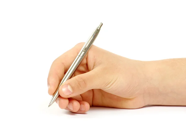 Ручка на белом — стоковое фото