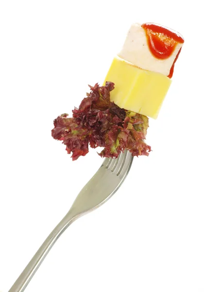 Food on a fork — Stock Photo, Image