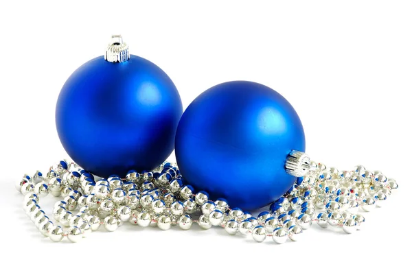 Kék karácsonyi labdák — Stock Fotó