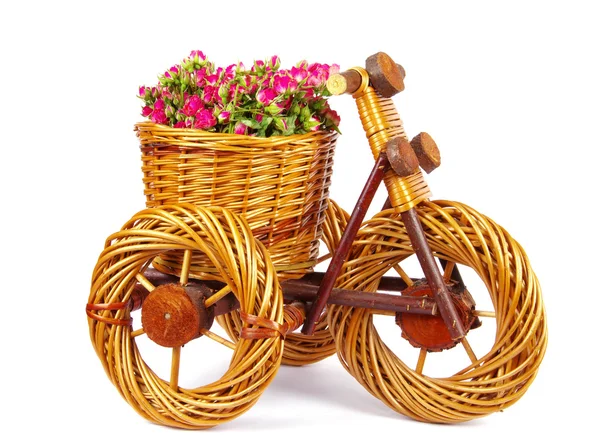 Ваза для велосипедов с цветами — стоковое фото