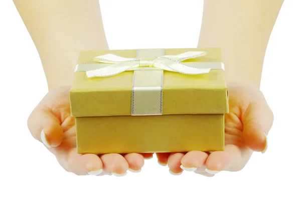 Hand and gift — Stock Photo, Image