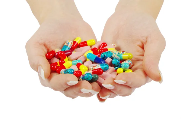 Hands holds pills — Stock Photo, Image