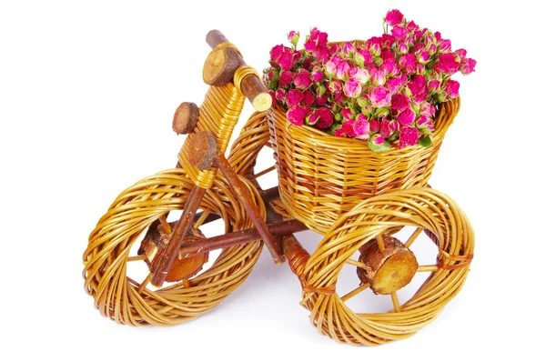 Vaso de bicicleta com flores — Fotografia de Stock