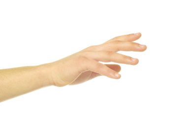 Hand on white clipart