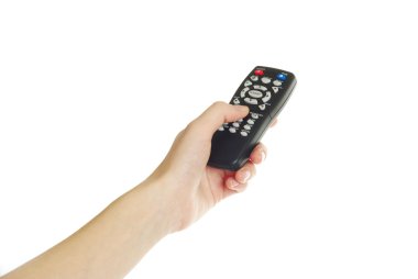 Remote control in hand clipart