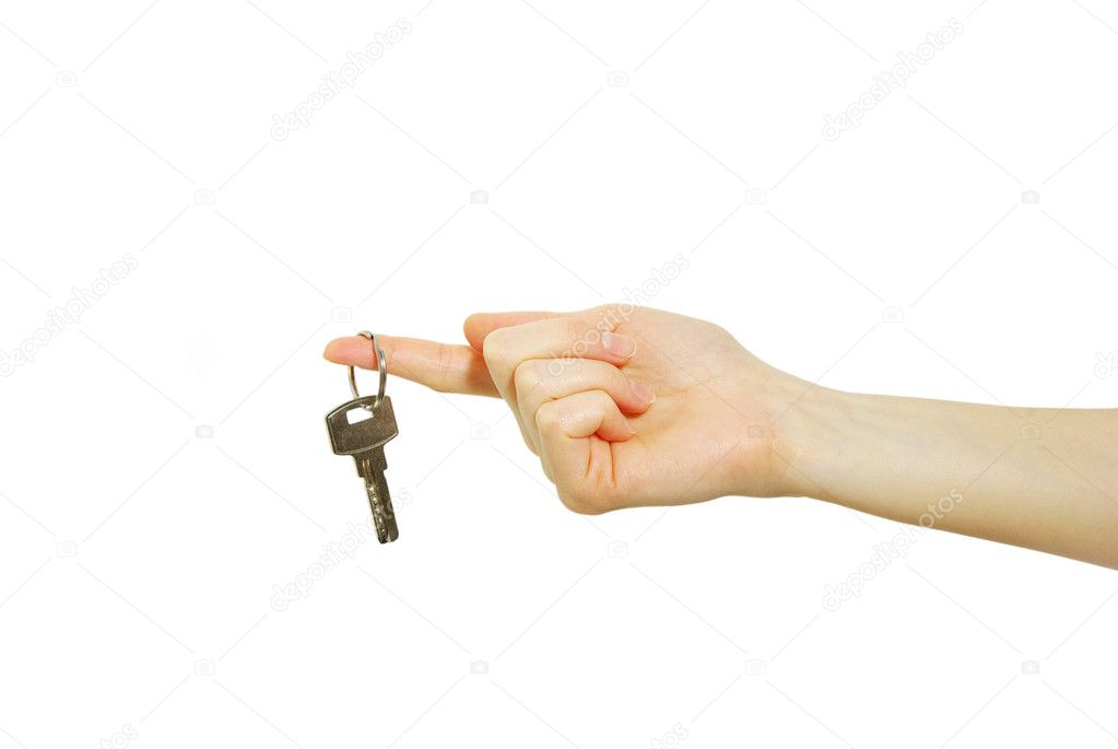 Hand holds a key