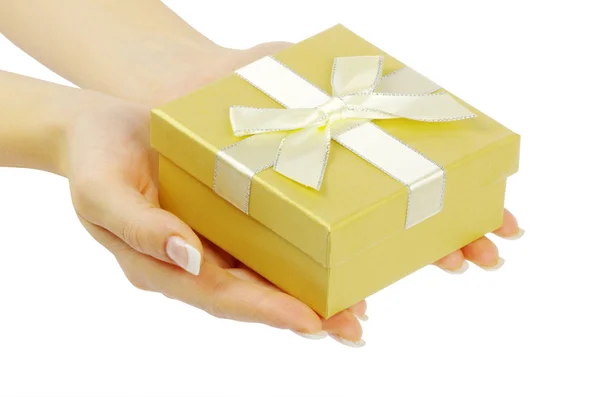Gift in hands — Stock Photo, Image