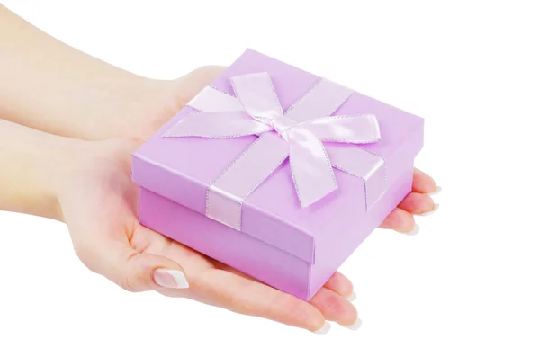 Gift in hands — Stock Photo, Image