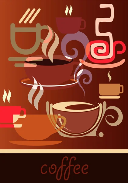 Kahve - vektör arka plan — Stok Vektör