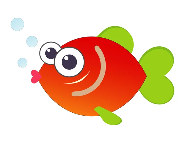 Divertente pesce cartone animato — Vettoriale Stock