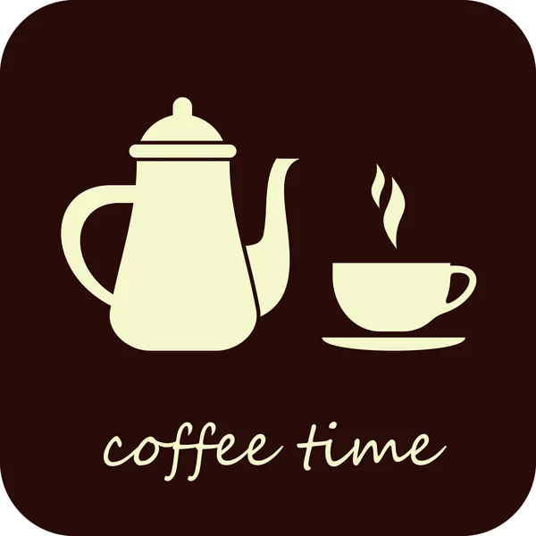 Hora del café - icono de vector — Vector de stock