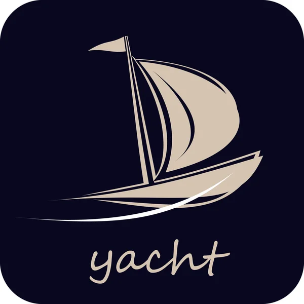 Yacht, Segelboot - Vektor-Symbol — Stockvektor