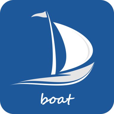 Boat, Yacht - isolated vector icon clipart