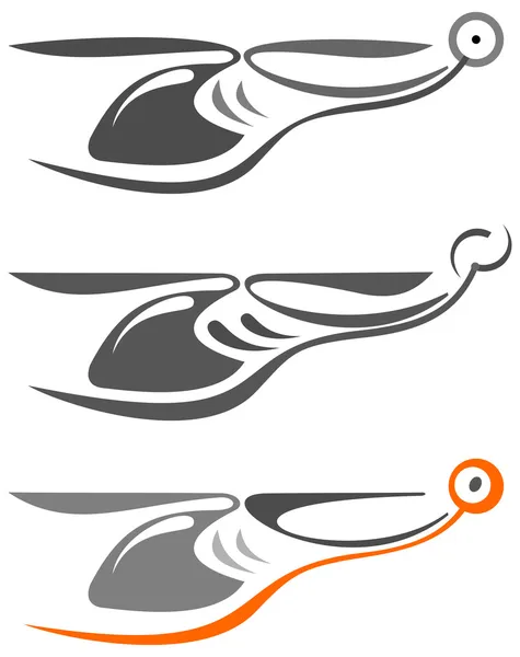 Helicopter - tattoo sketch — Stock Vector