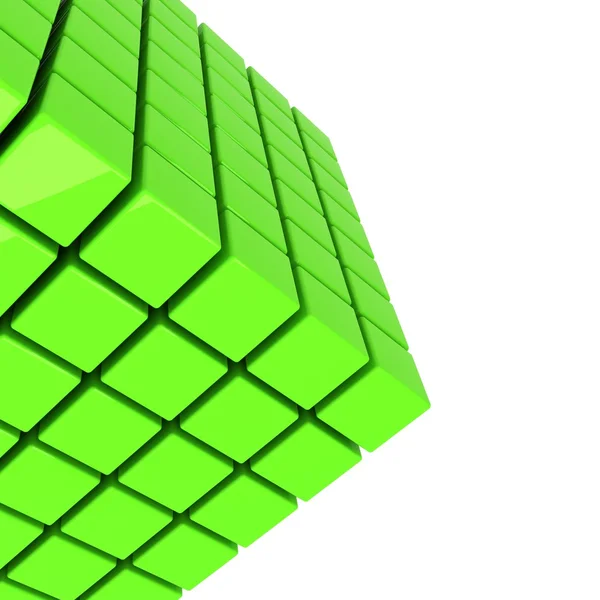 Cubo verde fundo tecnologia abstrata — Fotografia de Stock