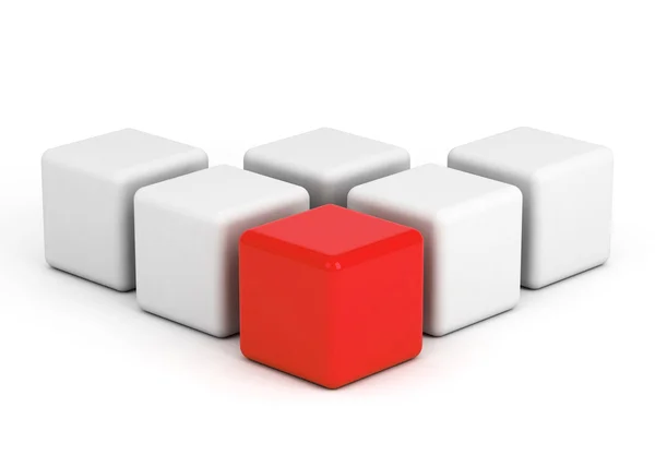 Яскраво-червона коробка лідерство — стокове фото