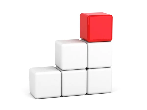 Ljusa röda kuben ledarskap koncept — Stockfoto