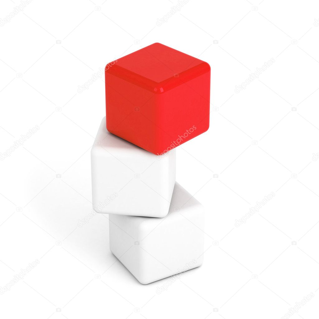 Bright red box leadership concept