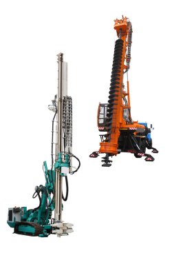 Drilling machine and a pile driver clipart