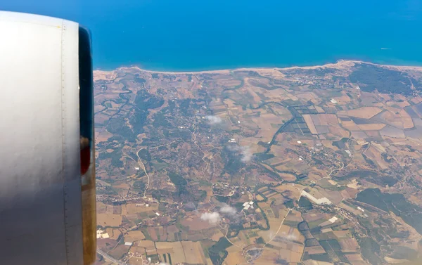 stock image View through airplane porthole