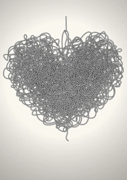Egy szív alakú labirintus — Stock Vector